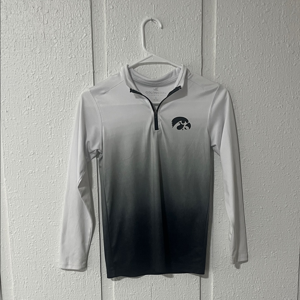 Colosseum Youth White and Black Quarter Zip
